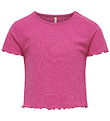 Kids Only T-shirt - Rib - Noos - KogNella - Raspberry Rose