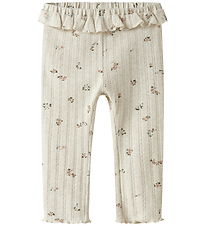 Name It Leggings - NbfLower - Peyote Melange m. Blommor