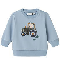 Name It Sweatshirt - NbmLimbs - Dusty Blue m. Tryck