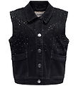 Kids Only Denimvest - KogKennedy - Vasket Black/Rhinestone