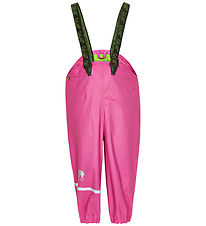 CeLaVi Rain Pants w. Suspenders - PU - Real Pink