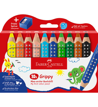 Faber-Castell Colouring Pencils - XXL Jumbo Grip + Tips - 10 pcs