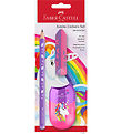Faber-Castell Blýantasett - Risastórt Unicorn - 3 Partar - Fjólu