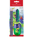Faber-Castell Pencil set - Dinosaur - 4 Parts - Blue