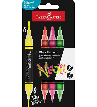 Faber-Castell Markers - Shake & Paint Acrylic - 4 pcs - Neon