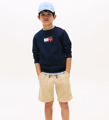 Tommy Hilfiger Sweatshirt - Script Vlag - Dark Nacht Navy