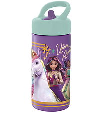 Unicorn Academy Vatnsflaska - 410 ml - Fjólublátt/Myntugrænt