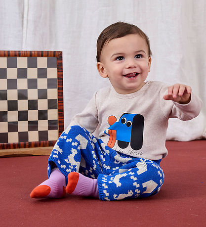 Bobo Choses Trousers - Knitted - Farm All Over - Blue