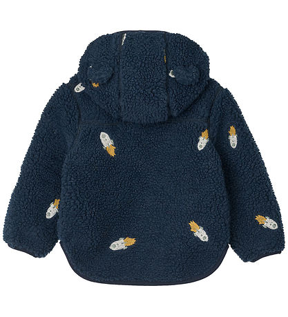 Liewood Fleece Jacket - Mara - Rocket/Classic Navy/Embroidery