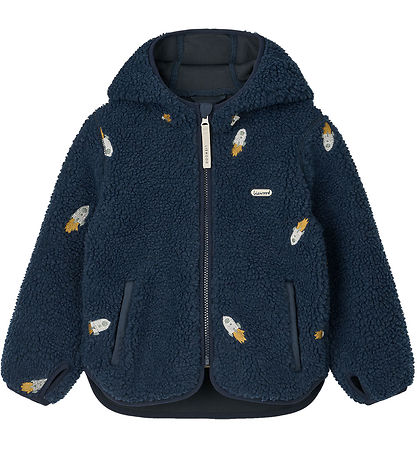 Liewood Fleece Jacket - Mara - Rocket/Classic Navy/Embroidery