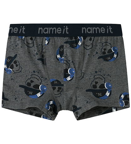 Name It Boxershorts - 3-pack - NkmBoxer - Mörkgråmelerad