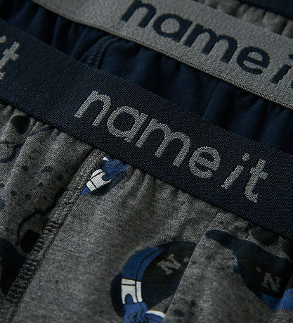 Name It Boxershorts - 3-pack - NkmBoxer - Mörkgråmelerad