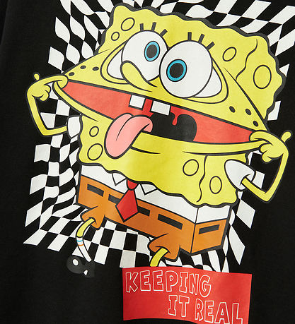 Name It Hoodie - NkmJohano - Svampbob - Svart
