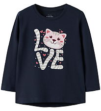 Name It Tröja - NmfVix - Marinblå Blazer/Love Cat