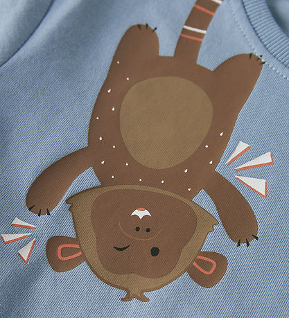 Name It Blouse - NmmVictor - Dusty Blue/Monkey