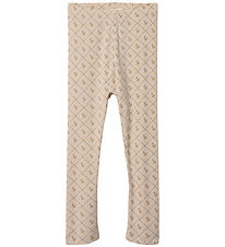 Lil' Atelier Leggings - Rib - NmfGago - Grijze Morn/Vintage Flow
