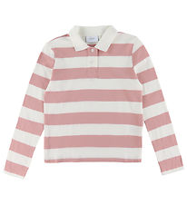 Grunt Polo shirt - GrAnte - Dusty Rose/White Striped