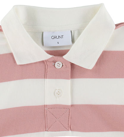 Grunt Polo shirt - GrAnte - Dusty Rose/White Striped