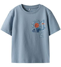 Name It T-shirt - NmmKeith - Dusty Blue m. Tryck