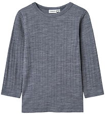 Name It Tröja - Ull - Rib - Noos - NmmWang - Folkstone Grey