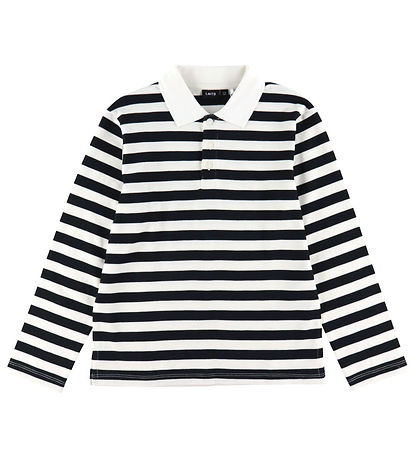 LMTD Polo Blouse - NlnKliva - Black/White Stripes