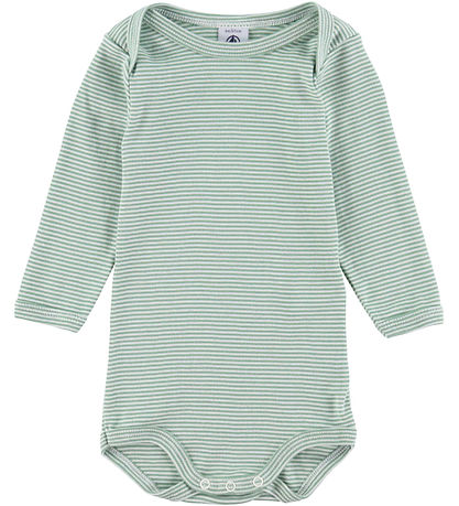 Petit Bateau Body l/ä - 3er-Pack - Weiß/Grün