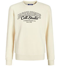 Jack & Jones Sweatshirt - JjMakoto - Antique White/BIG Tryck