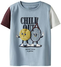 Name It T-shirt - NmmKyler - Dusty Blue w. Print