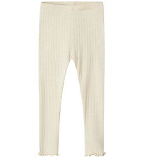 Name It Leggings - Rib - NmfLalla - Peyote Melange m. Hålmönster