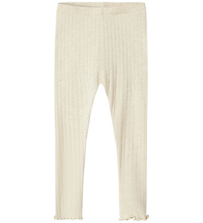 Name It Leggings - Rib - NmfLalla - Peyote Melange w. Pointelle