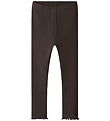 Name It Leggings - Rib - NmfLalla - Seal Brown w. Pointelle