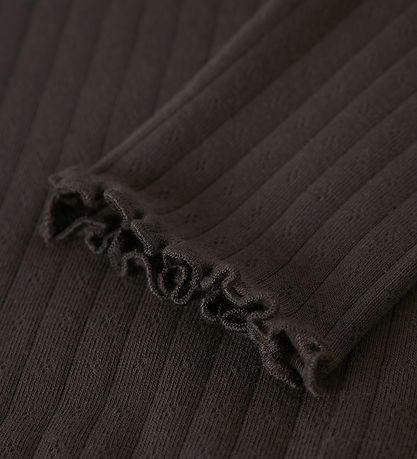 Name It Leggings - Rib - NmfLalla - Seal Brown w. Pointelle