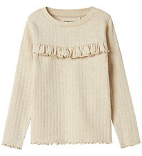 Name It Tröja - Rib - NmfLalla - Peyote Melange m. Hålmönster