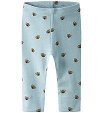 Name It Leggings - NbmLialo - Dusty Blue m. Tryck