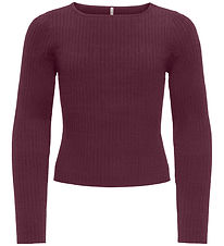 Kids Only Tröja - Stickad - Rib - KogIbi - Mauve Wine/Solid