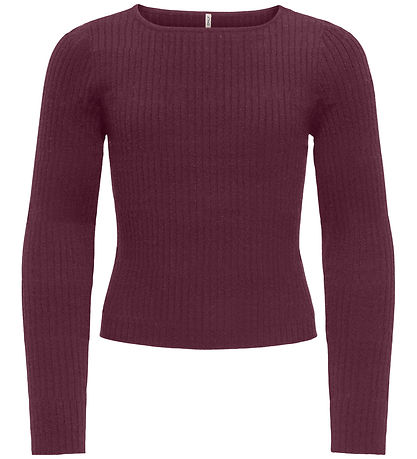 Kids Only Blouse - Knitted - Rib - KogIbi - Mauve Wine/Solid