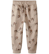 Name It Sweatpants - NmmKeonel - Helt enkelt Taupe m. Tryck