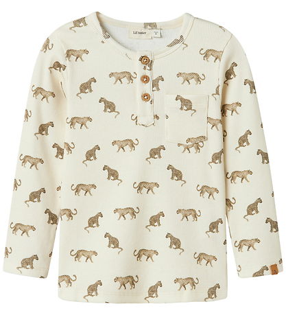 Lil' Atelier Blouse - Rib - NmmLavo - Turtledove w. Print