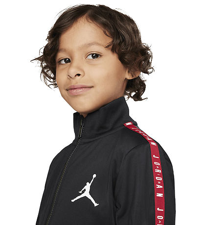 Jordan Tracksuit - Cardigan/Sweatpants - Black w. Red