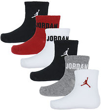 Jordan Ankle Socks - 6-Pack - Red/Black/Grey/White