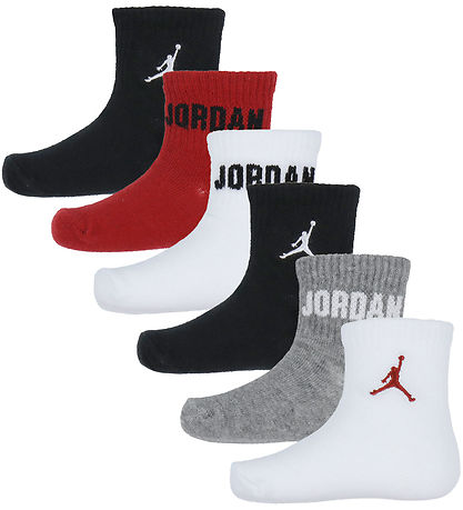 Jordan Ankle Socks - 6-Pack - Red/Black/Grey/White