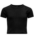 Kids Only T-Shirt - KogBina - Rib - Schwarz