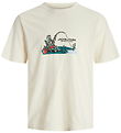 Jack & Jones T-shirt - JorSkull - Nature/Antique White w. Print