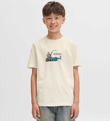 Jack & Jones T-shirt - JorSkull - Nature/Antique White w. Print