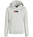 Jack & Jones Hoodie - JjPan - White Melange w. Logo