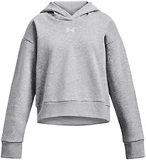 Under Armour Hoodie - Cropped - Rival - Pitch Grey