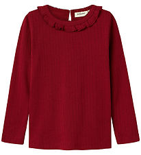 Lil' Atelier Blouse - Rib - NmfRachel - Red Dahlia