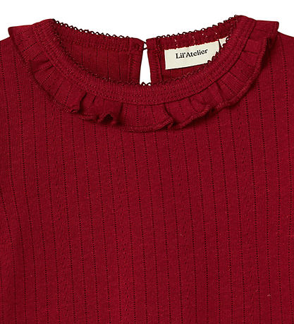 Lil' Atelier Blouse - Rib - NmfRachel - Red Dahlia