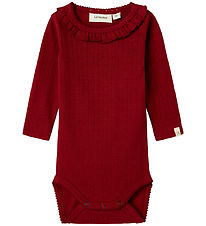 Lil' Atelier Body l/ä - Rib - NbfRachel - Röd Dahlia
