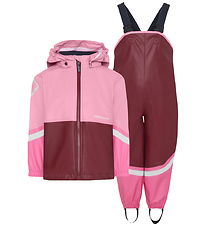 Didriksons Rainwear w. Suspenders - Waterman - PU - Anemon Red
